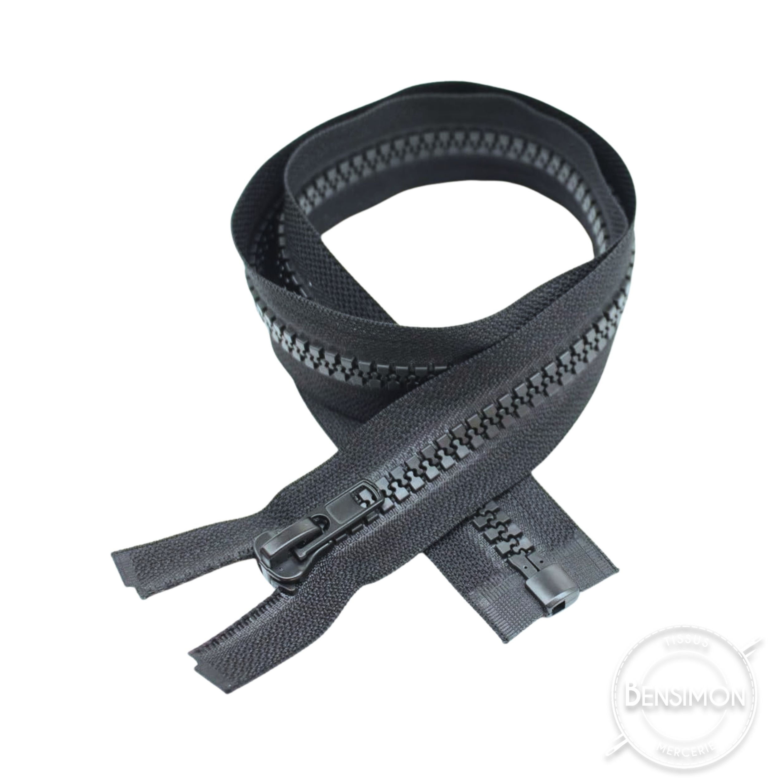 Fermeture injectée 10mm séparable 200CM - Noir