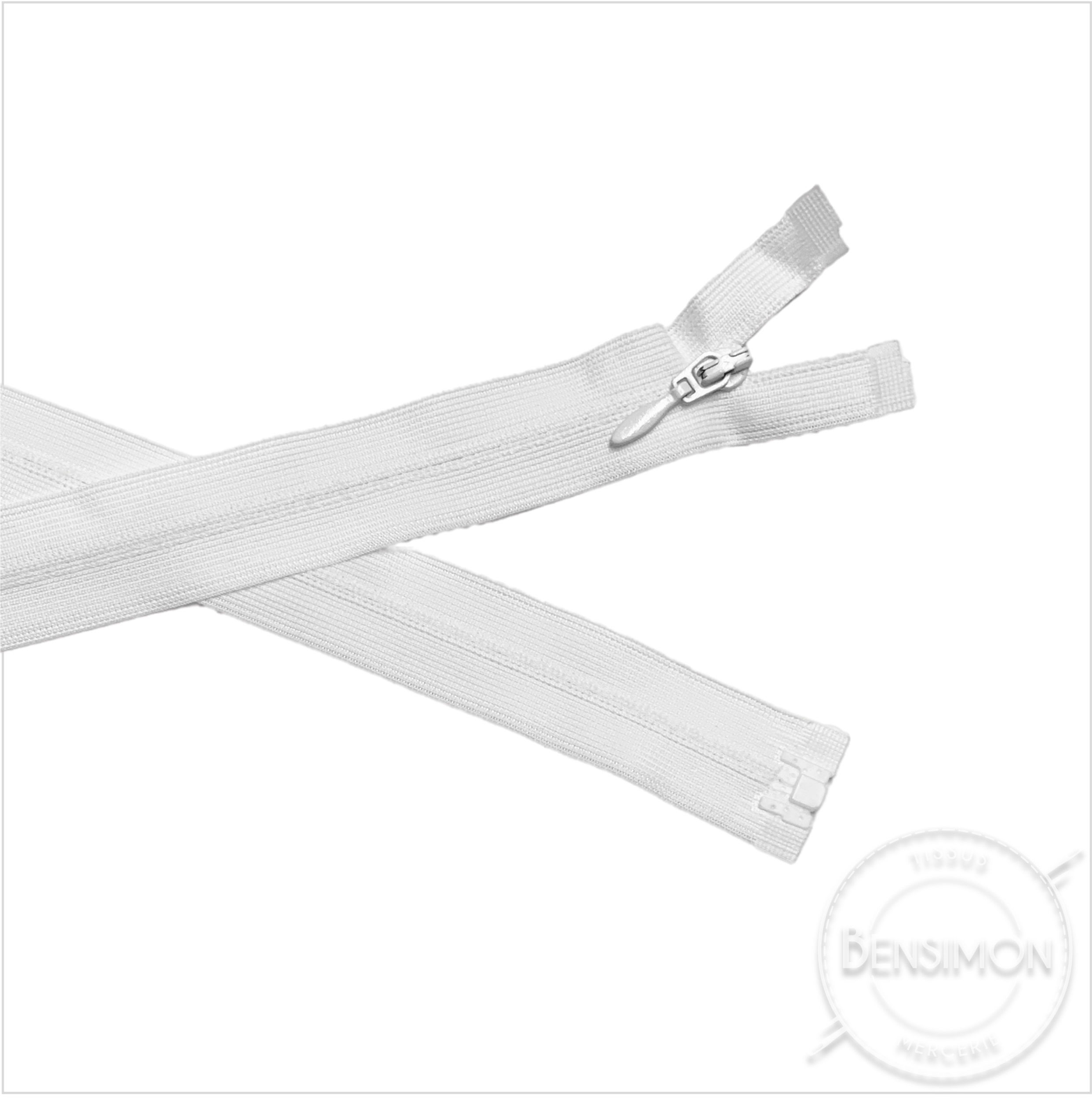 fermeture invisible séparable 60cm écru blanc noir