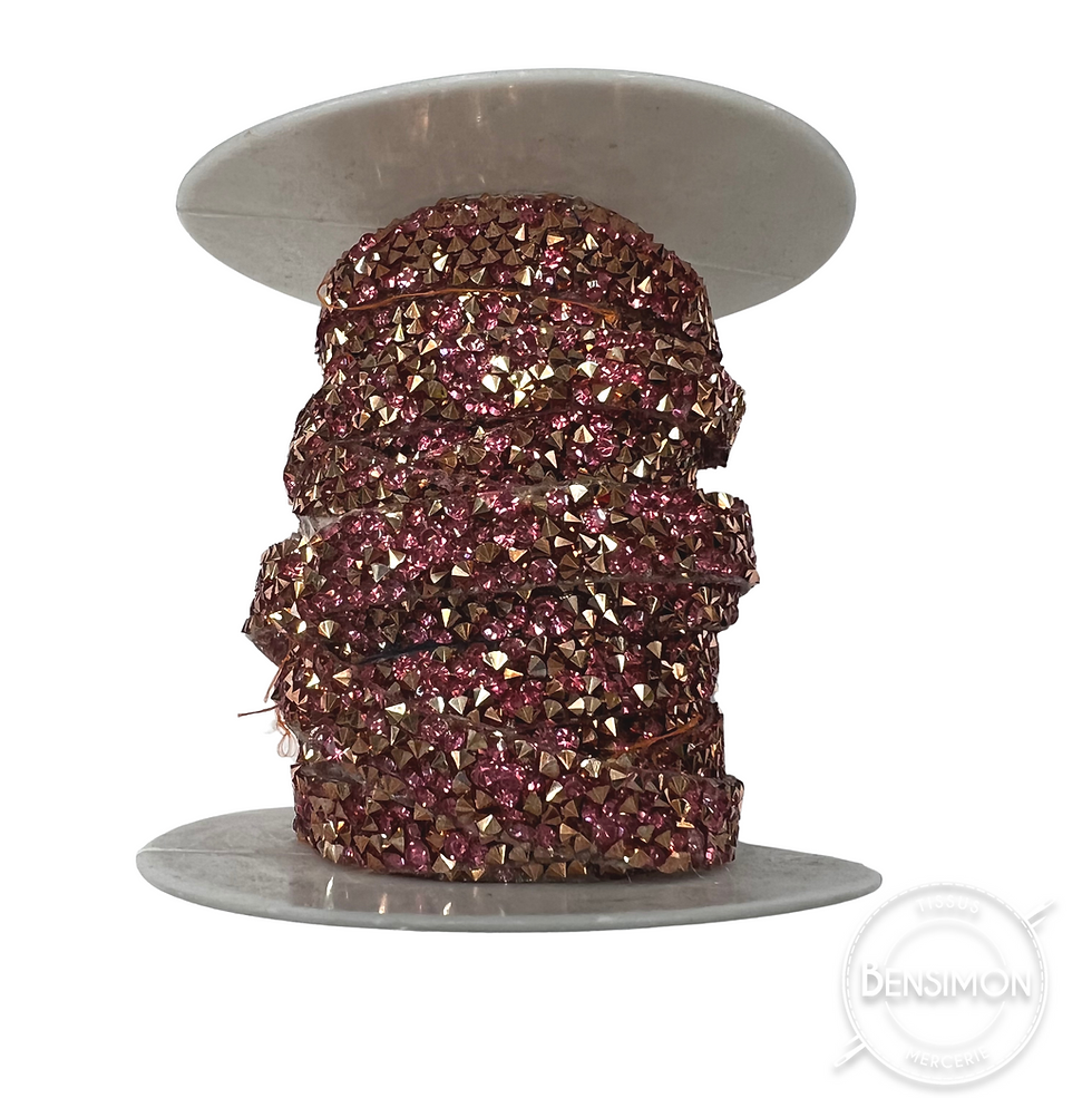 Miniature : Ruban strass thermocollant  colorés x 1M