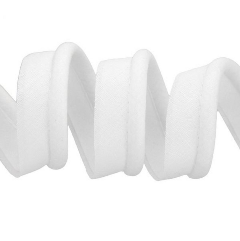 Passepoil coton uni 18mm - Blanc