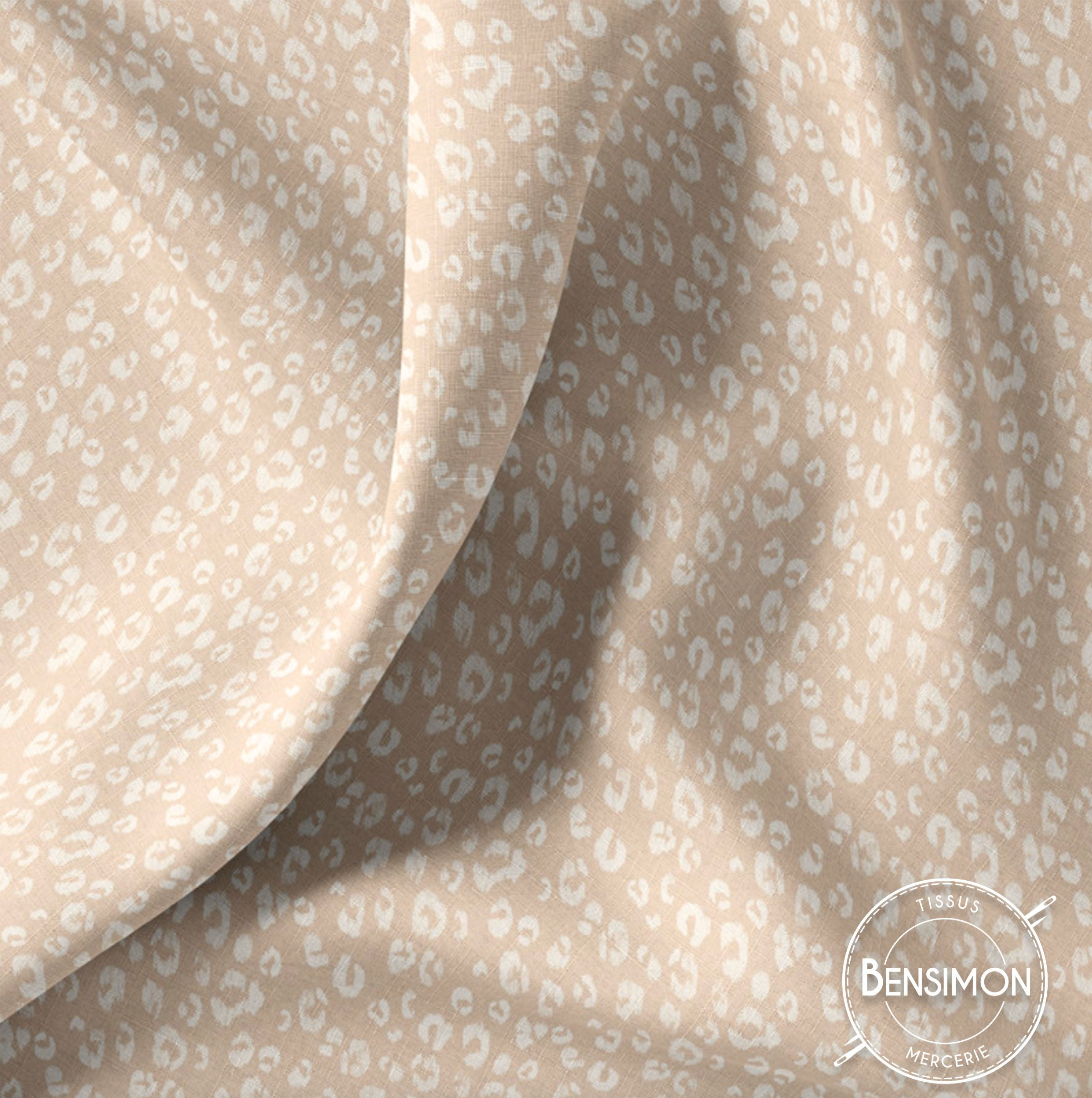 Tissu coton imprimés - Léopard lin X 50cm