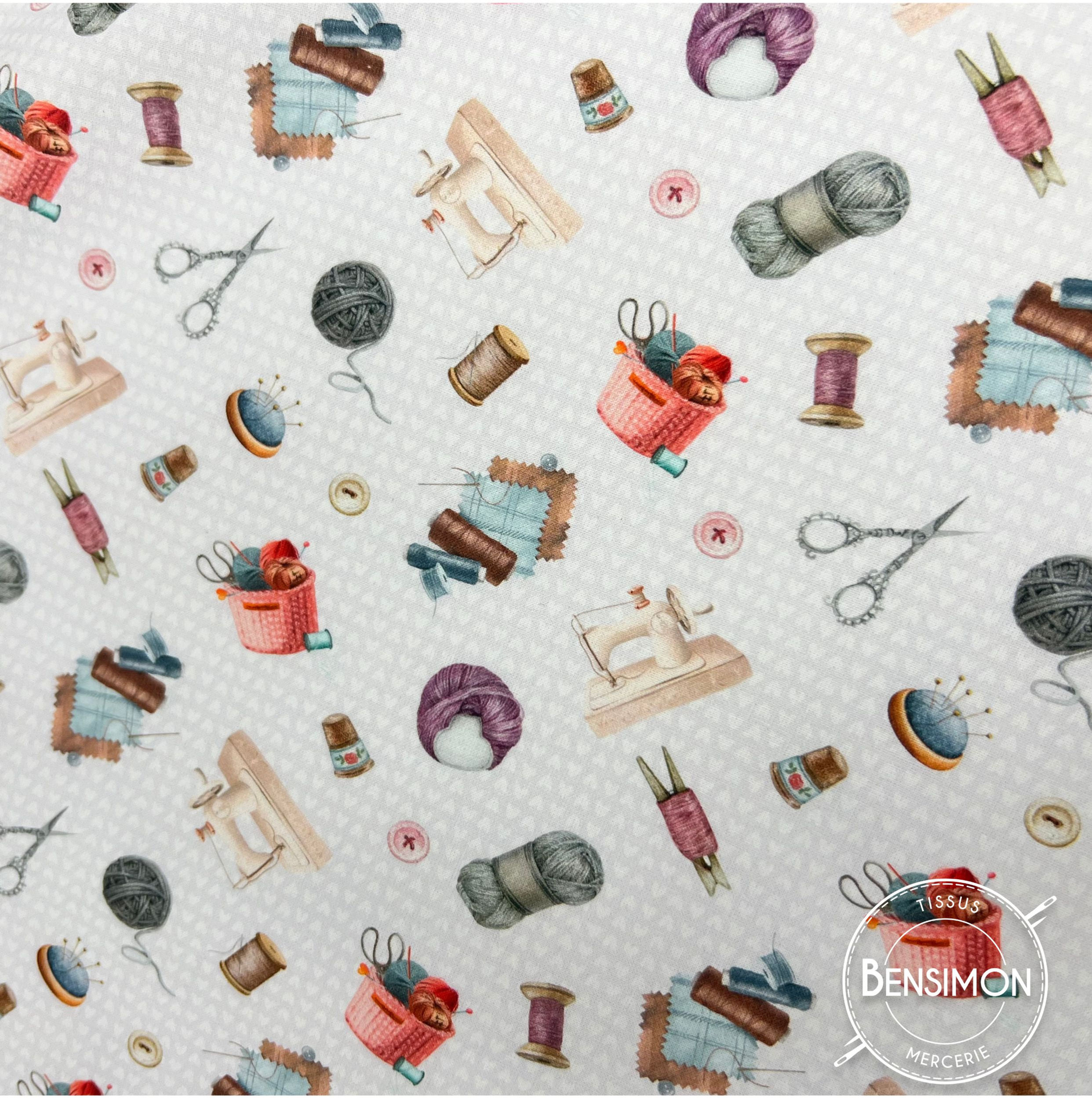 Tissu popeline coton imprimé digital - Ma Mercerie X 50cm