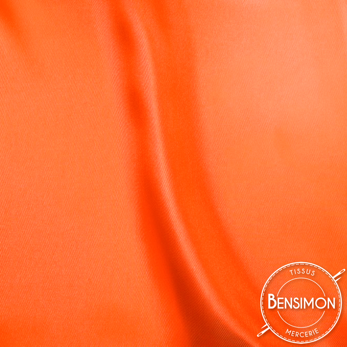 Tissu satin uni léger - Orange X 1M