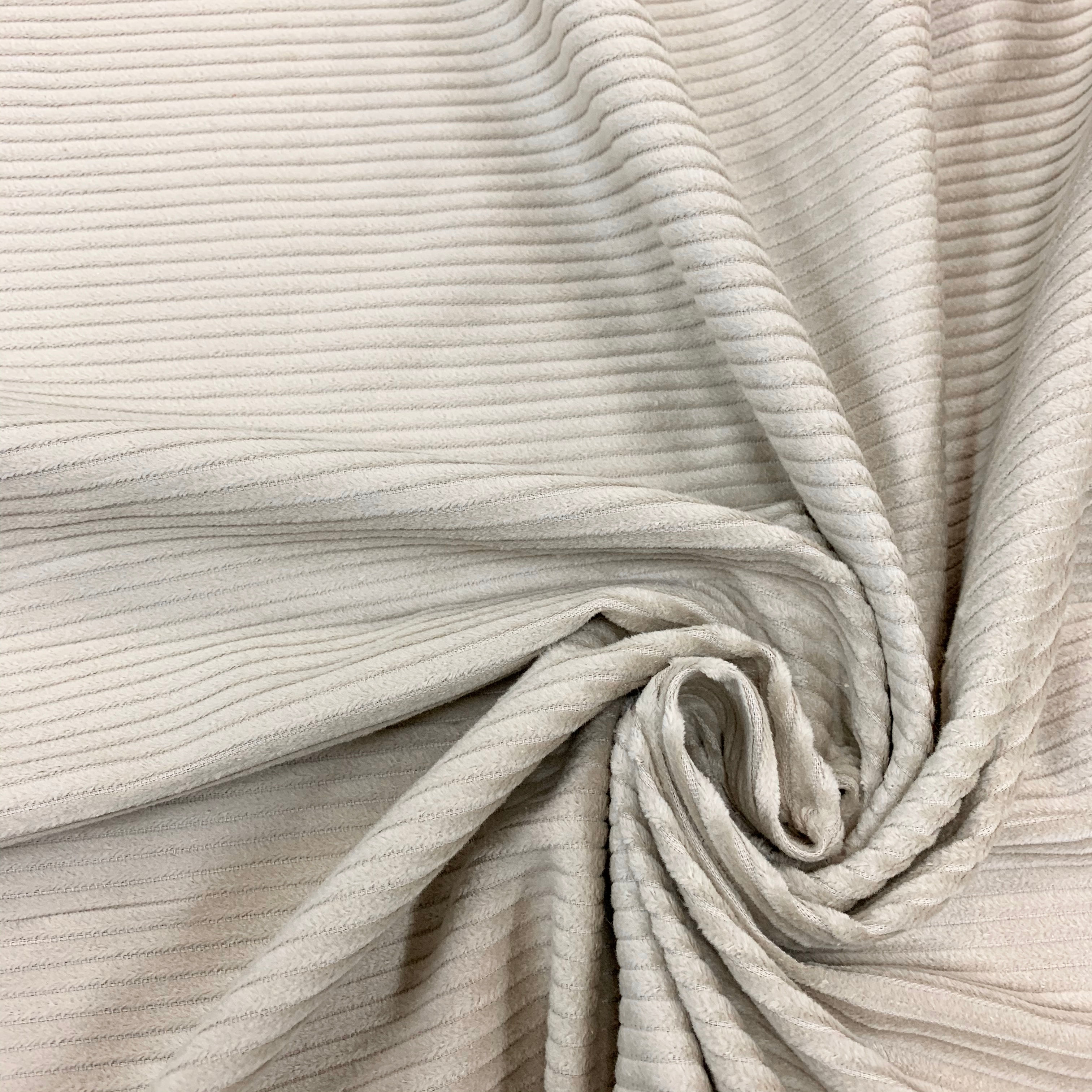 Tissu Velours côtelé 500 raies Beige
