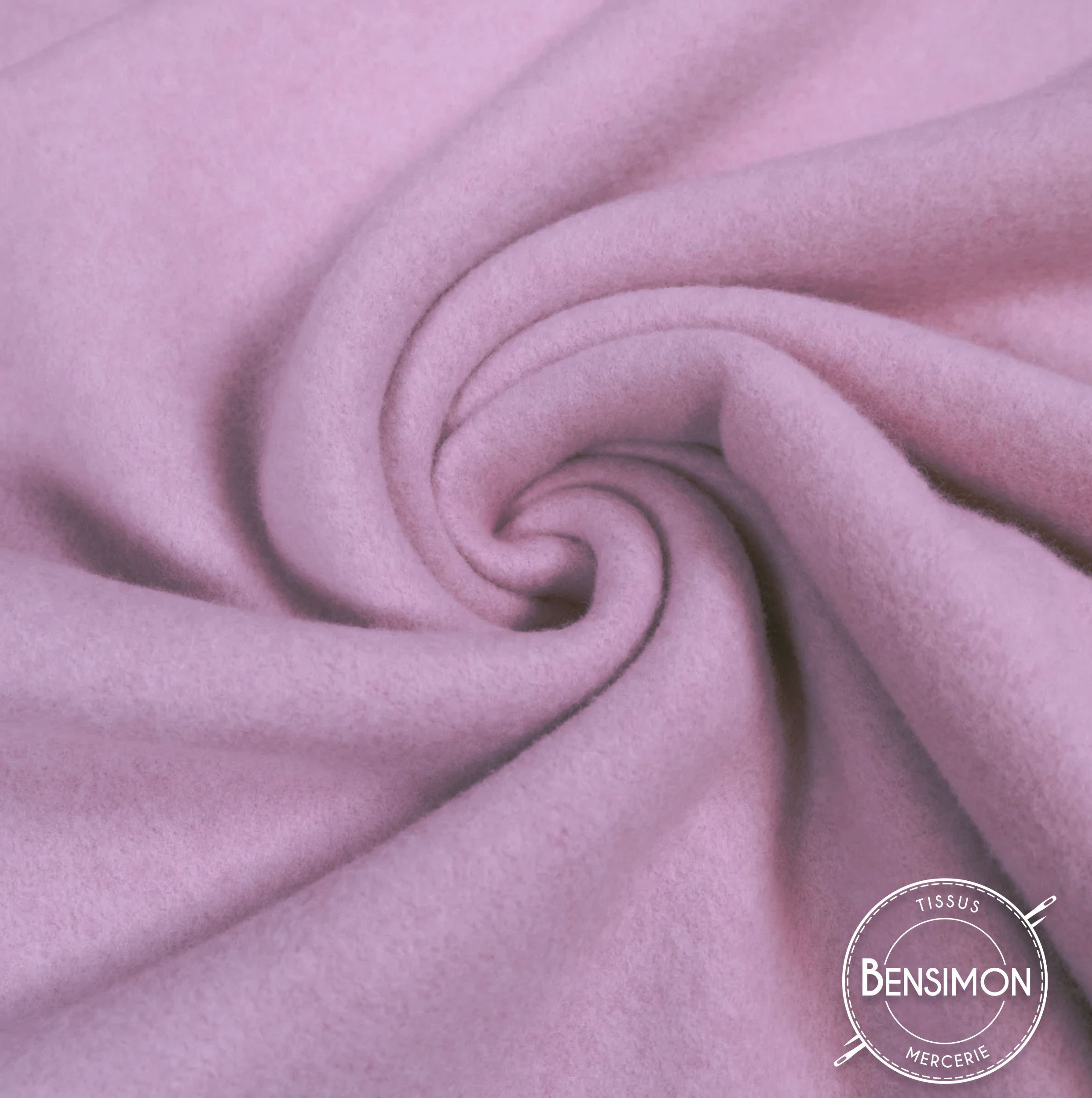 Tissu polaire sweat - Vieux Rose X 50cm