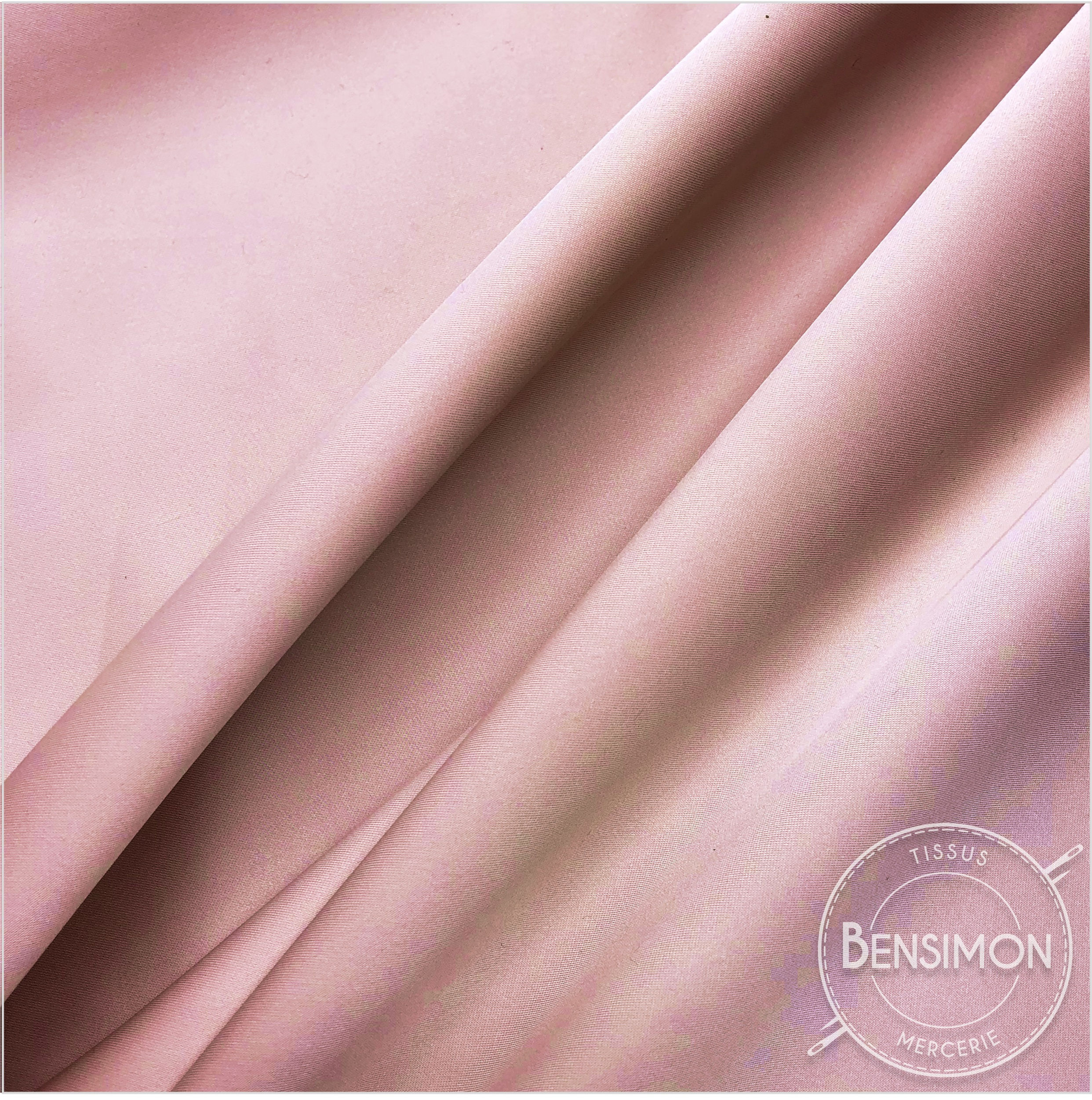 Tissu satin cocktail extensible - Rose X 50cm