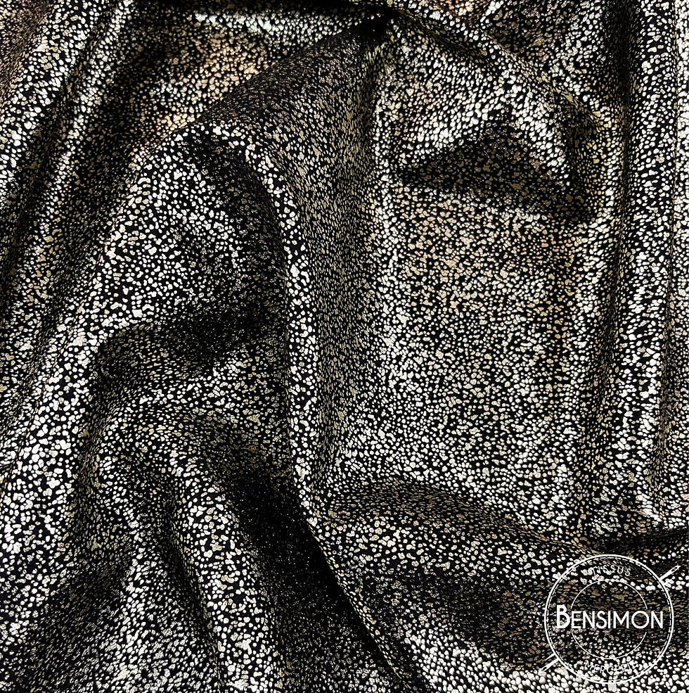 Miniature : Tissu Crêpe Foil - Noir X 1M
