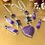 Thumbnail: Purple Botswana Banded Agate And Amethyst Handcrafted Earrings