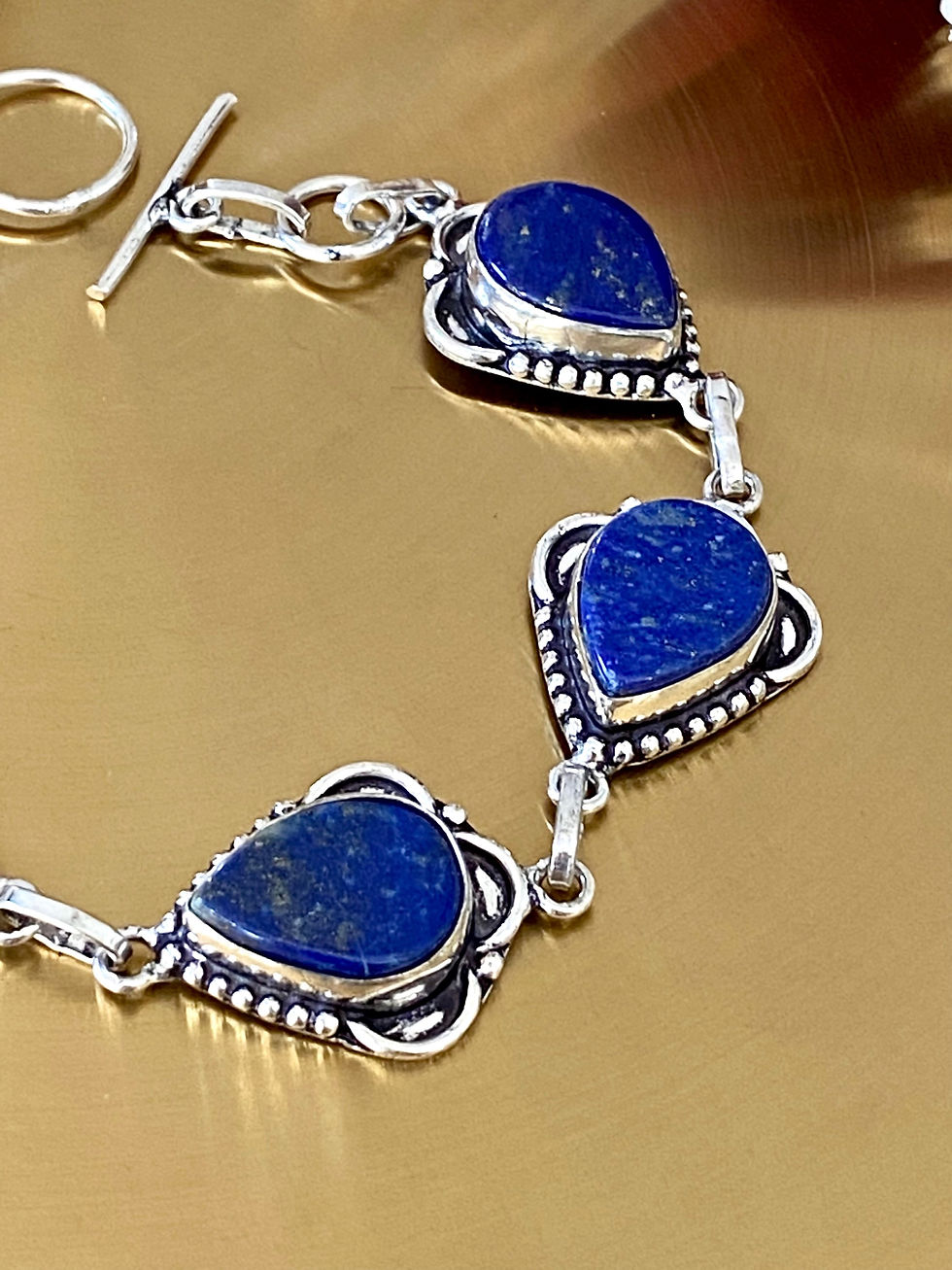 Thumbnail: Lapis Lazuli Handcrafted Bracelet