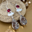 Thumbnail: Coffee Bean Jasper, Biwa Pearl And Garnet Earring