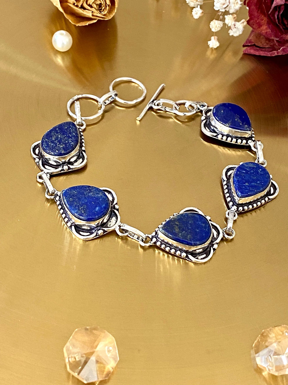 Thumbnail: Lapis Lazuli Handcrafted Bracelet