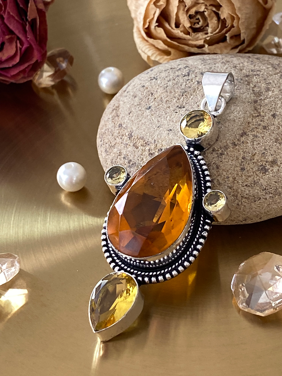 Thumbnail: Madera Citrine And Citrine Pendant