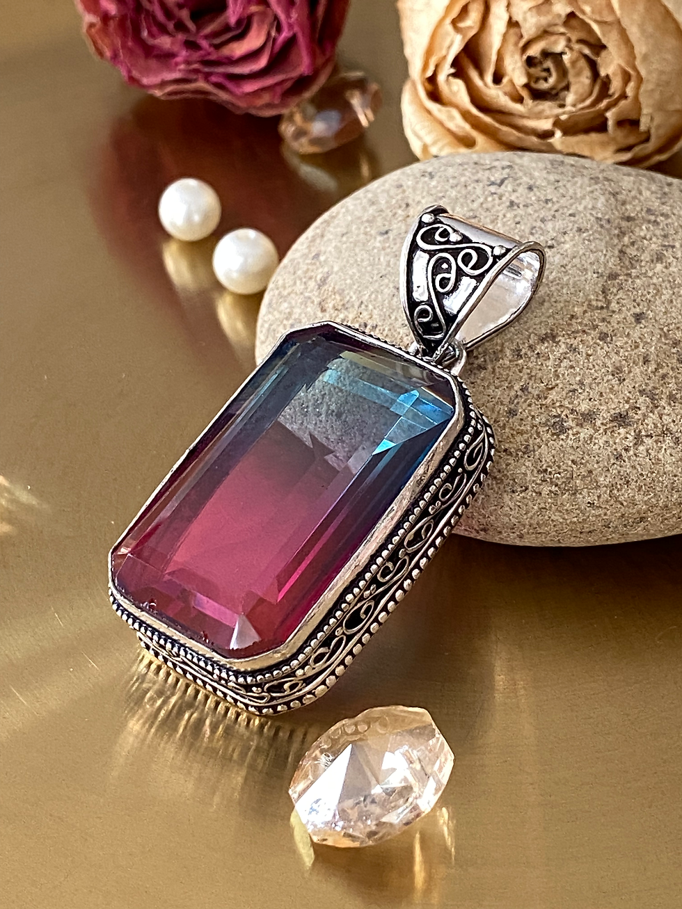 Thumbnail: Bicolor Tourmaline Antique Style Pendant
