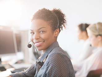 Customer Service Agent with Headset