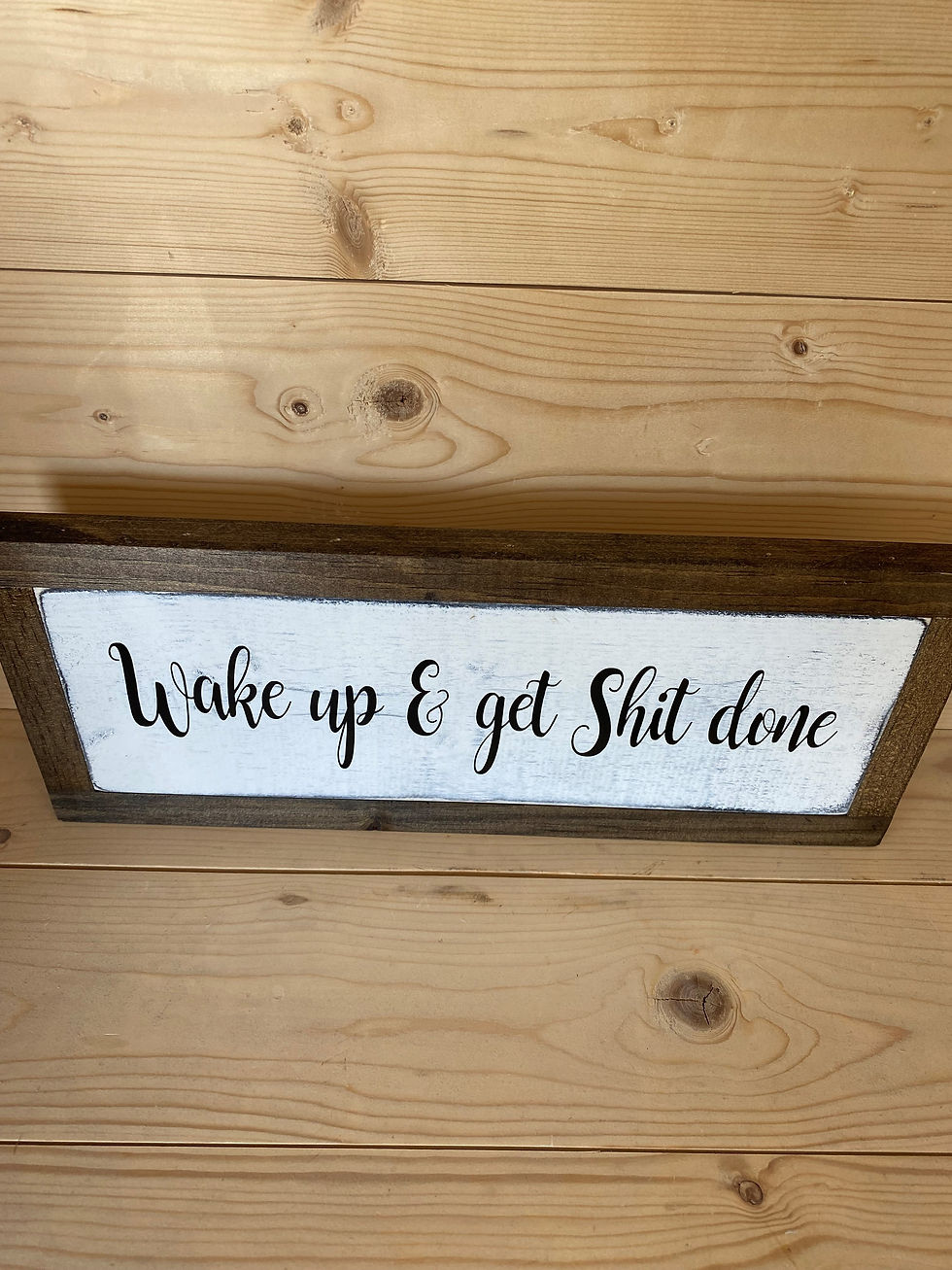 Thumbnail: Wake Up | Farmhouse Sign | Size 15x6.5 | Motivational Must Have | Get Shit Done