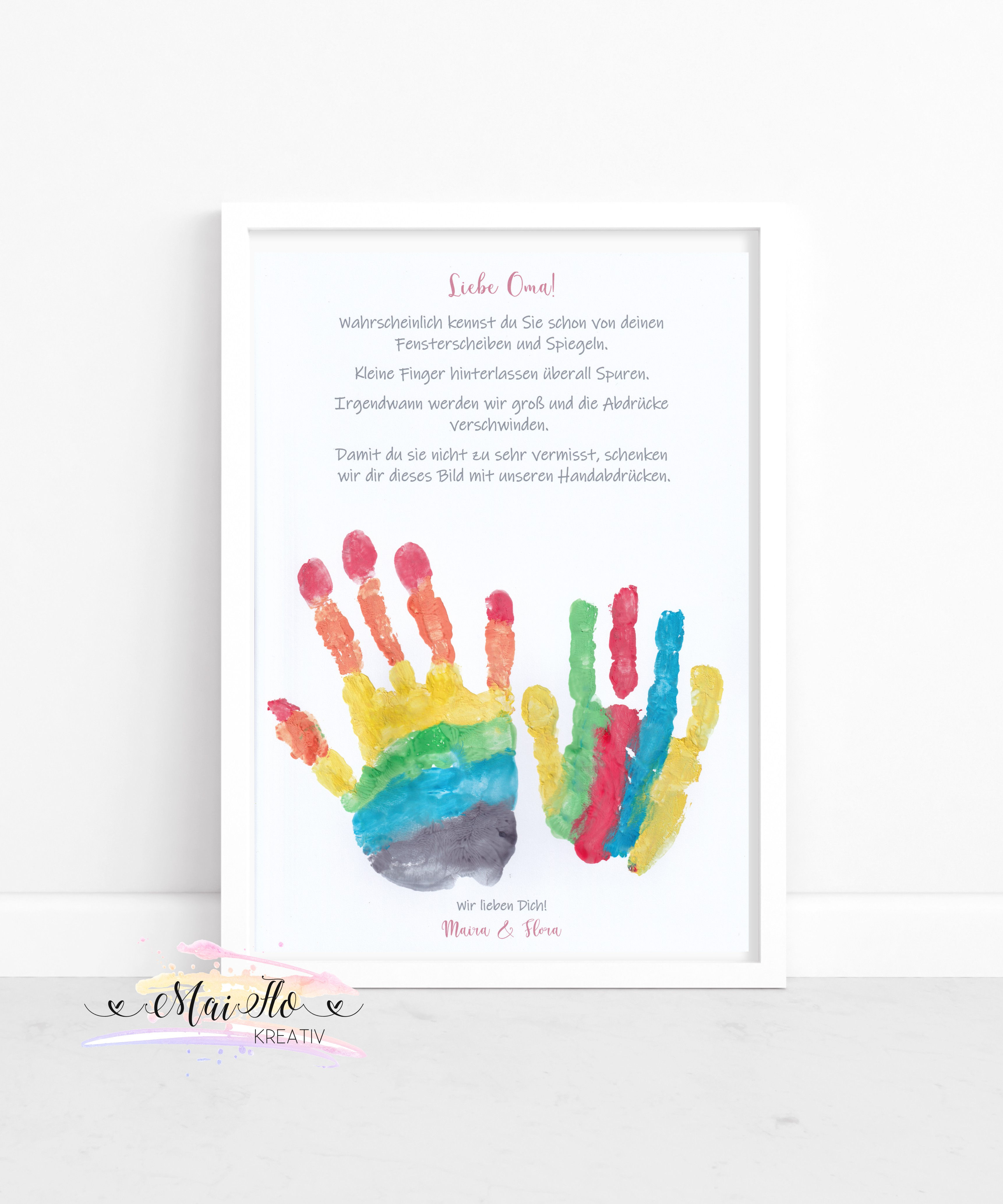 DIY Geschenk Handabdruck - für Mama, Oma, Opa & Co