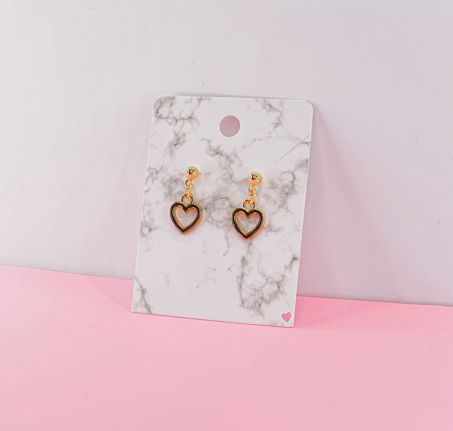 Gold and black hearts