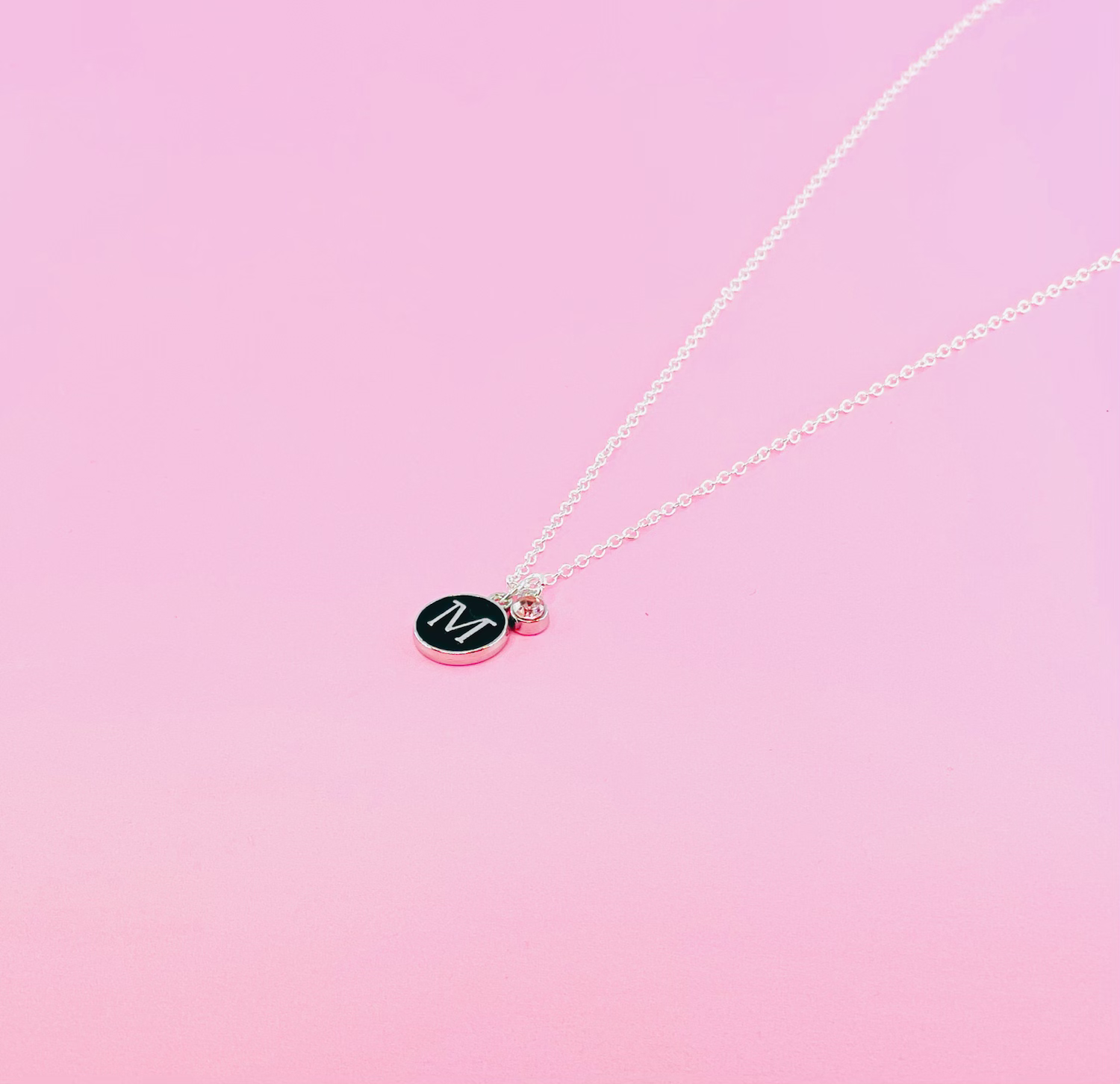  Silver customizable initial necklace