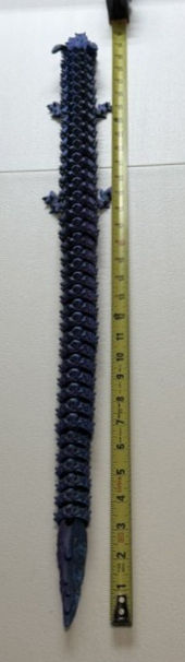 Thumbnail: 3D Printed Blue, Purple and Black Silk Articulated Dragon