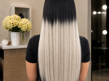 Hair extensions for short hair before and after transformation by Premium Hair Extensions by Lavinia