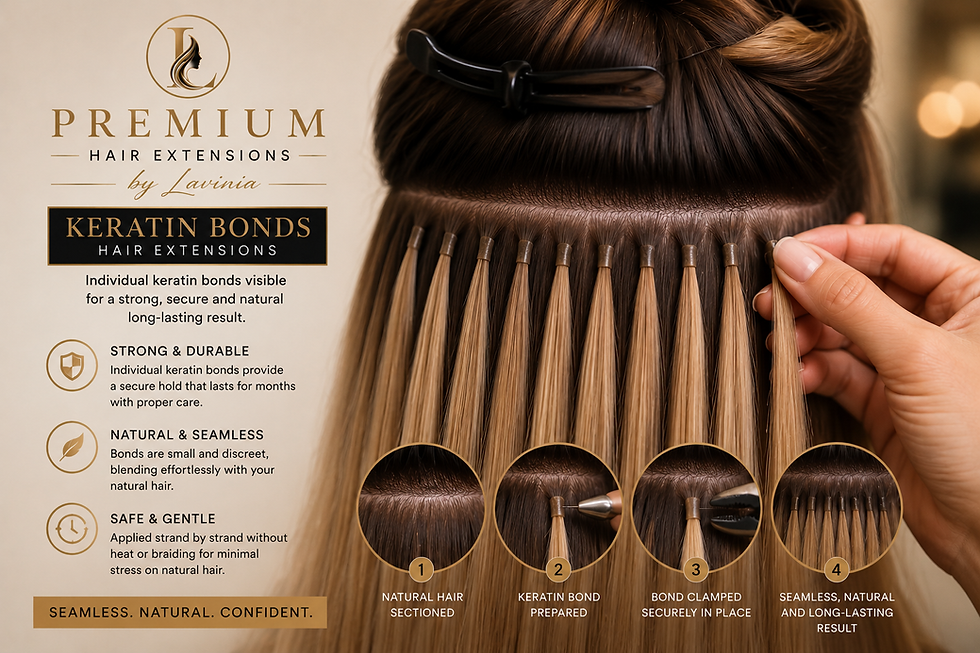 Keratin Bond Hair Extensions fitted by Premium Hair Extensions by Lavinia