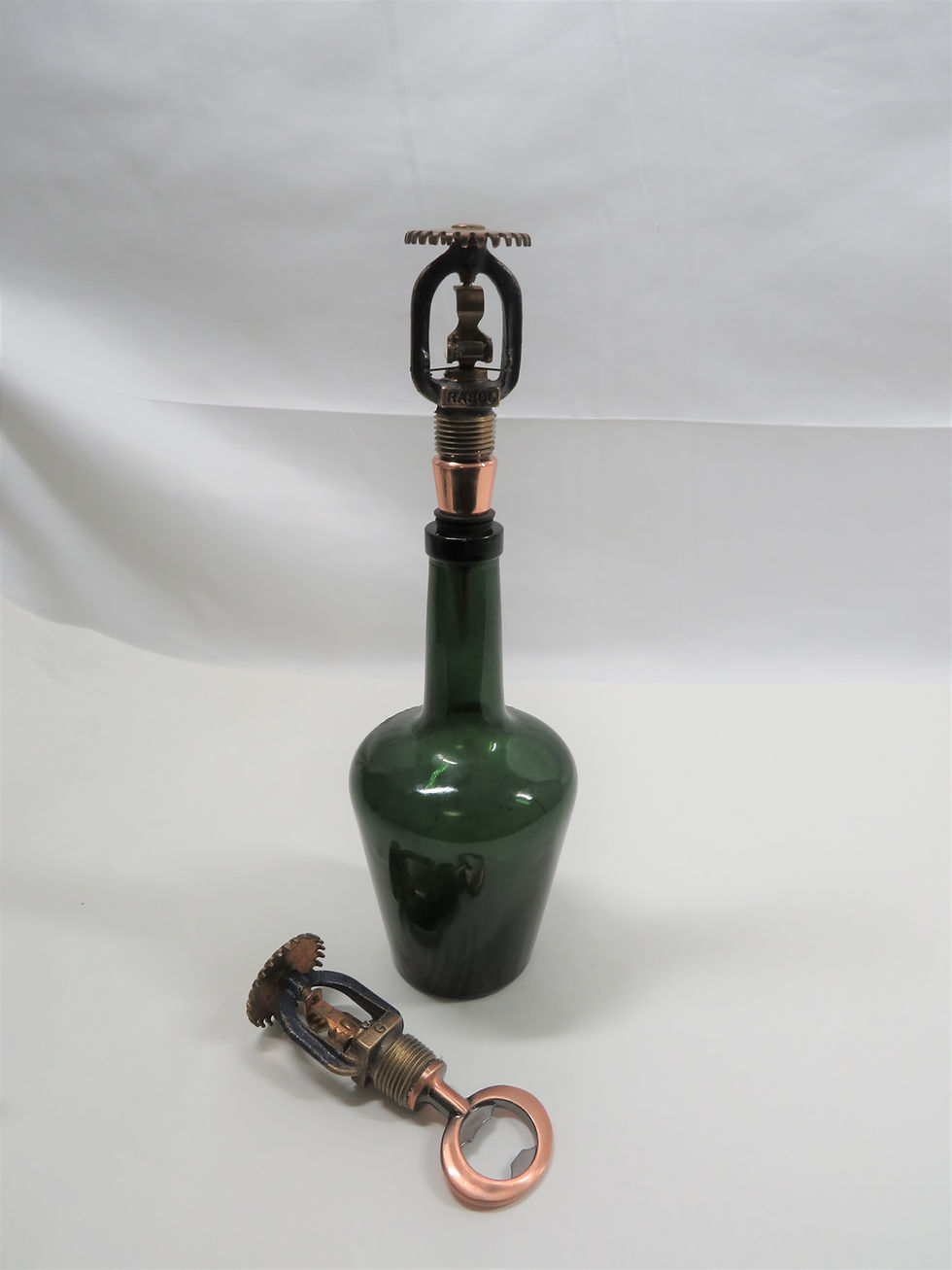 Thumbnail: Bottle Stopper and Opener set Industrial Old Sprinkler heads