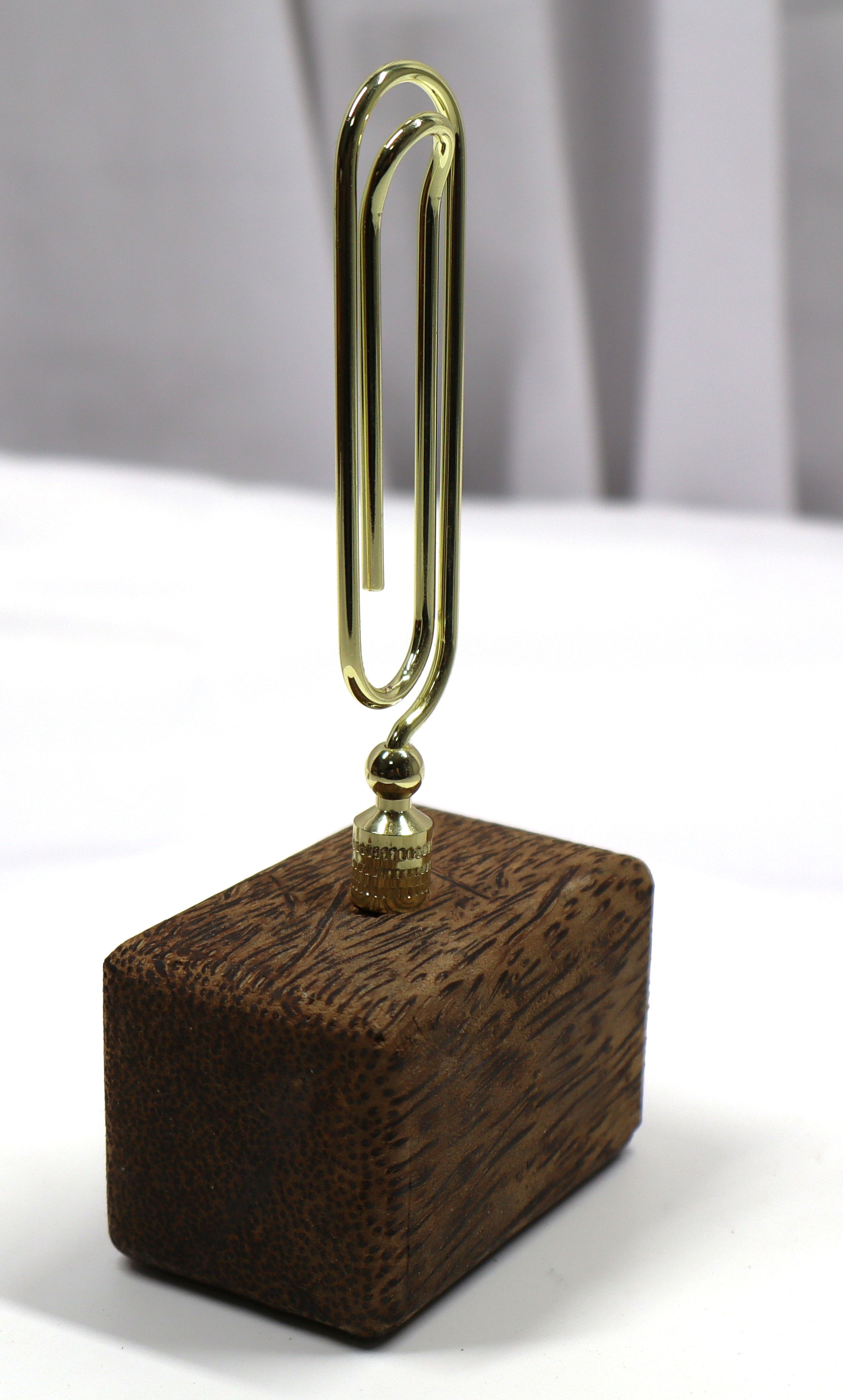 Large Clip Holder~ Paper, Photo, etc... Hardwood Base