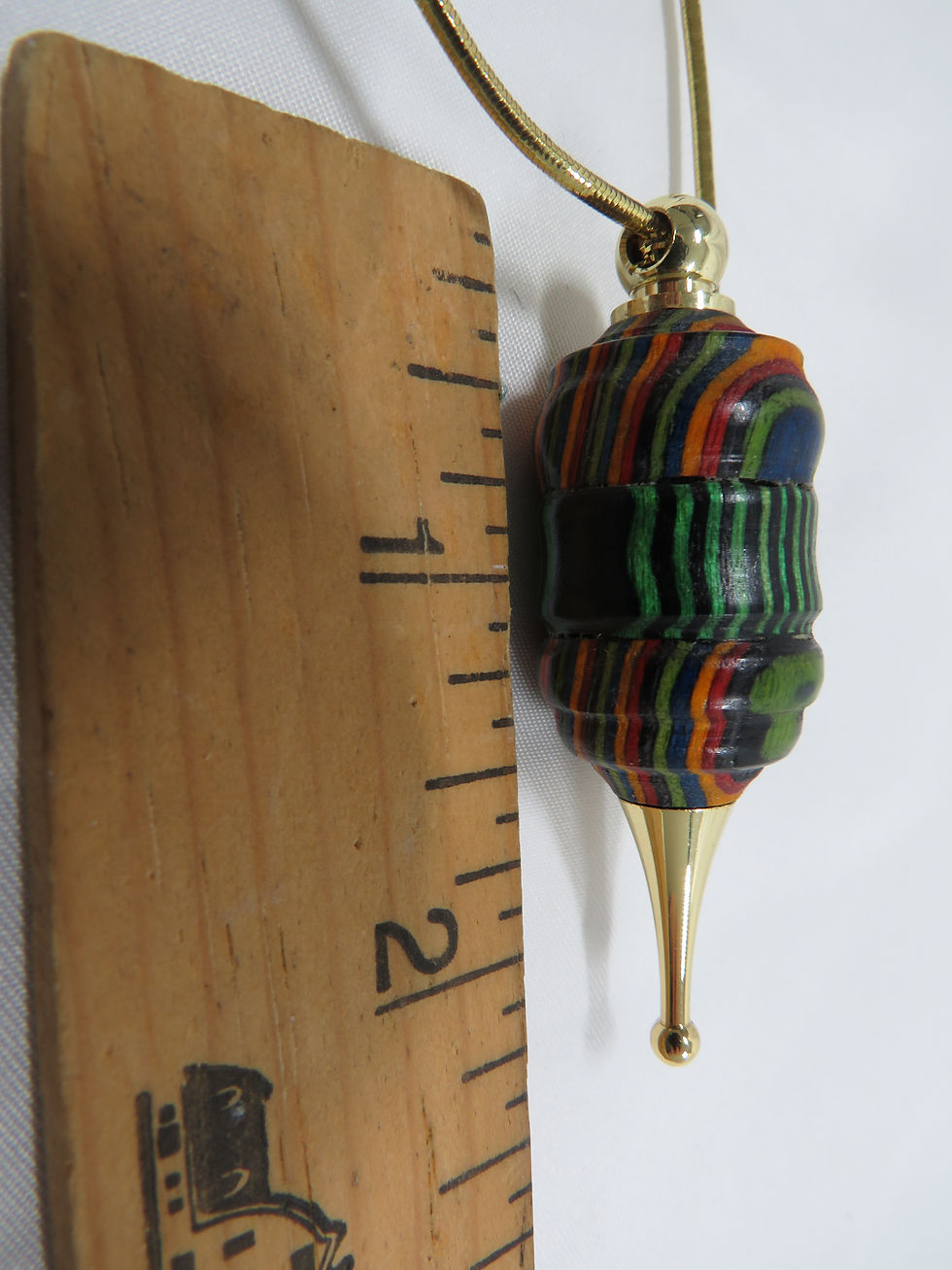 Thumbnail: Wood Ornament Multi Color Wood Hand Turned