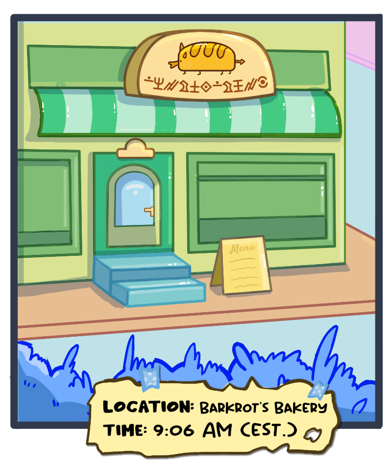 Exterior view of cartoon bakery
