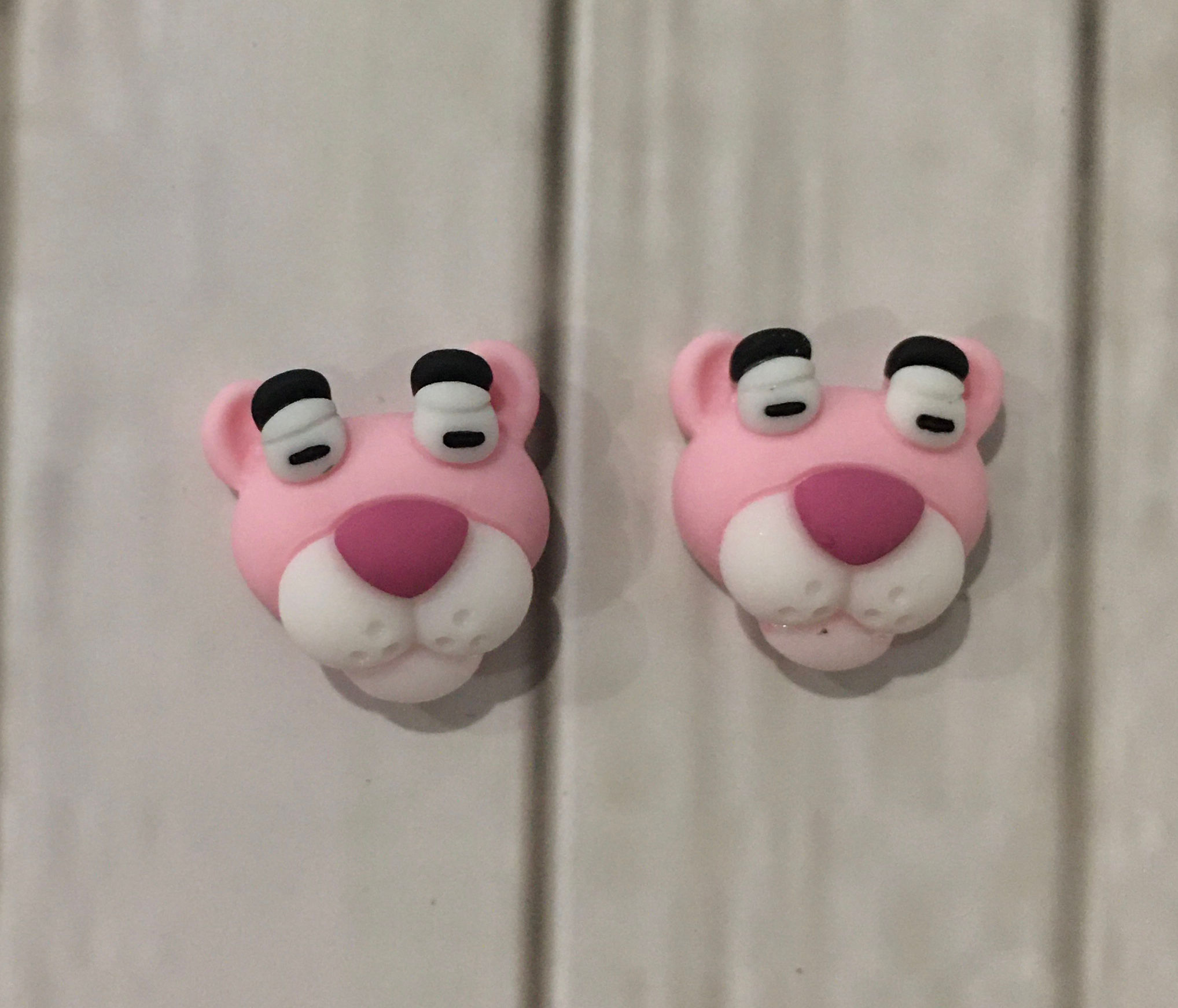 Pink panther stud earrings 