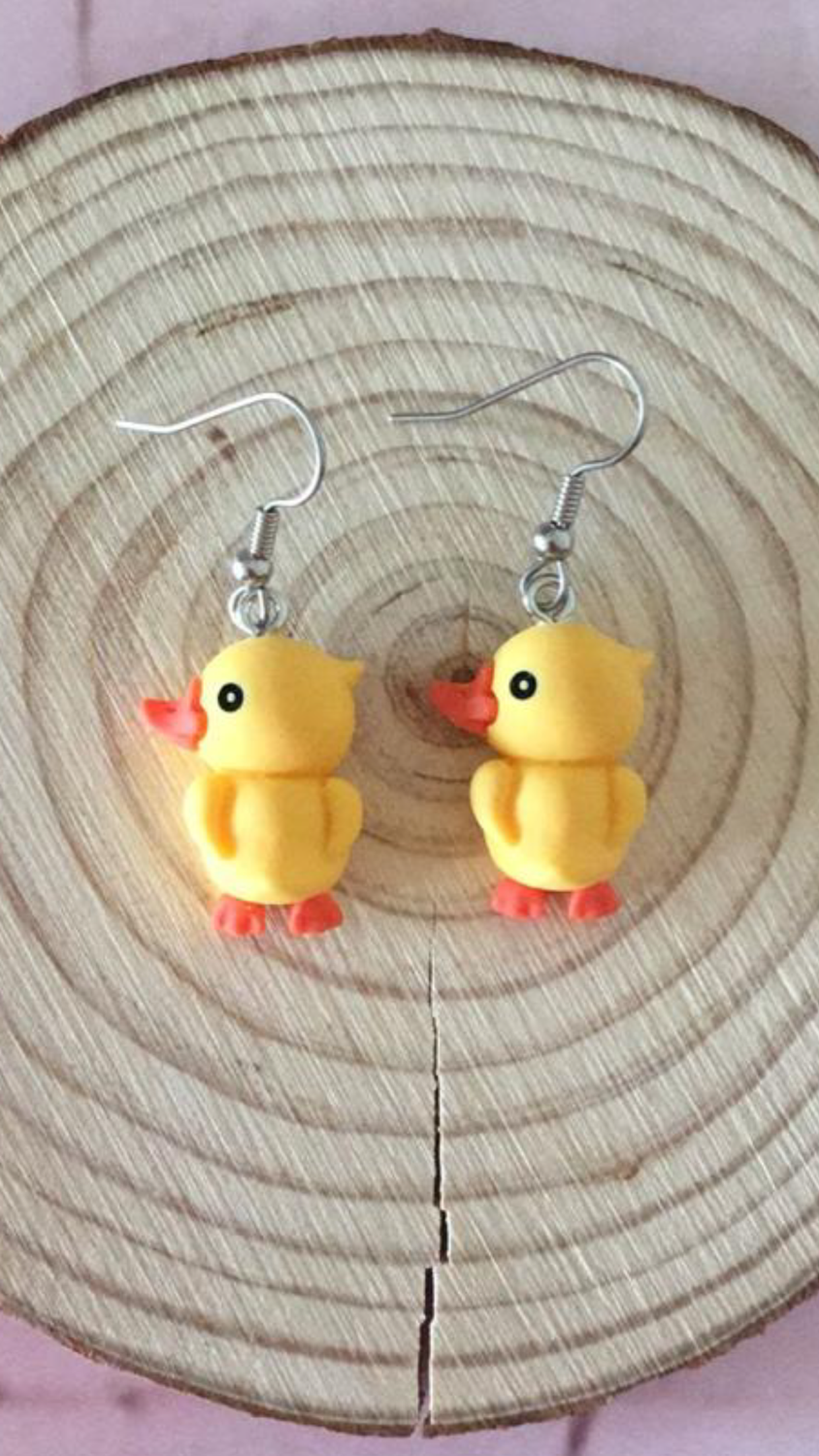 Duck dangle earrings 