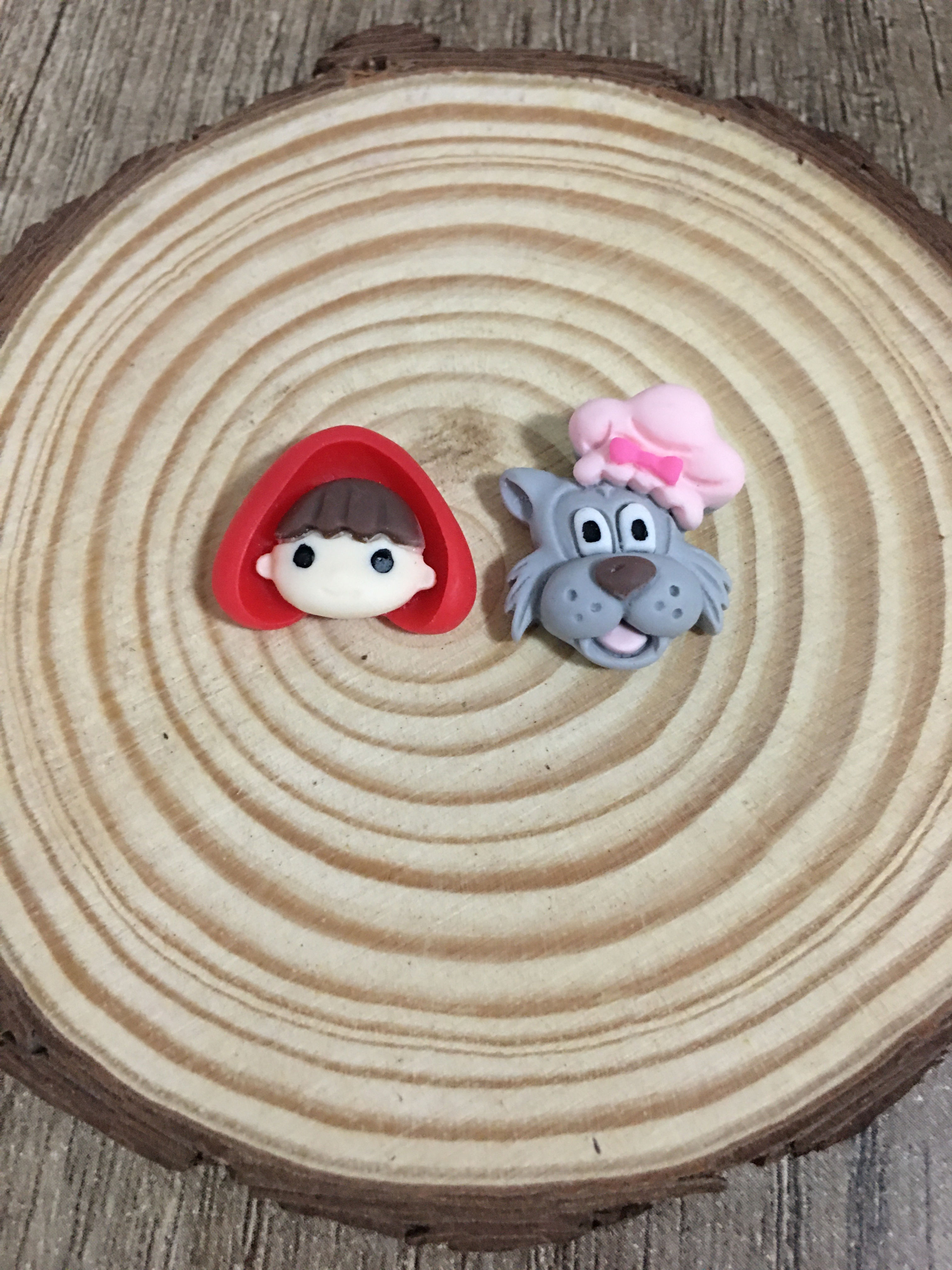 Little red riding hood and wolf earrings 