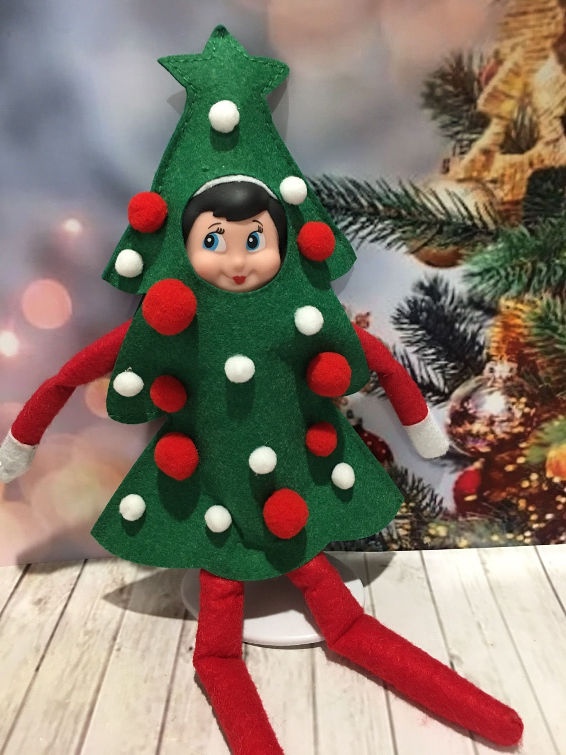 Elf Christmas tree costume 