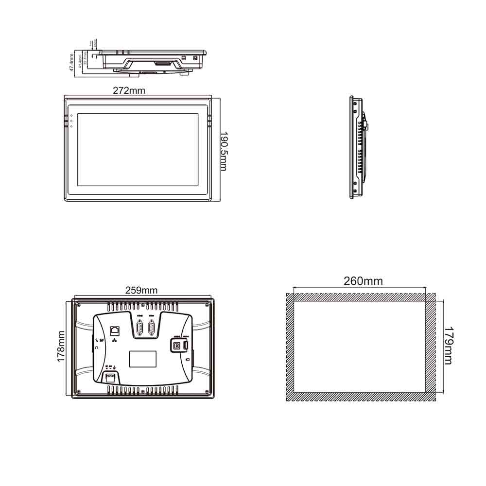 Wecon HMI económico de 10.2 pulgadas-LEVI102ML