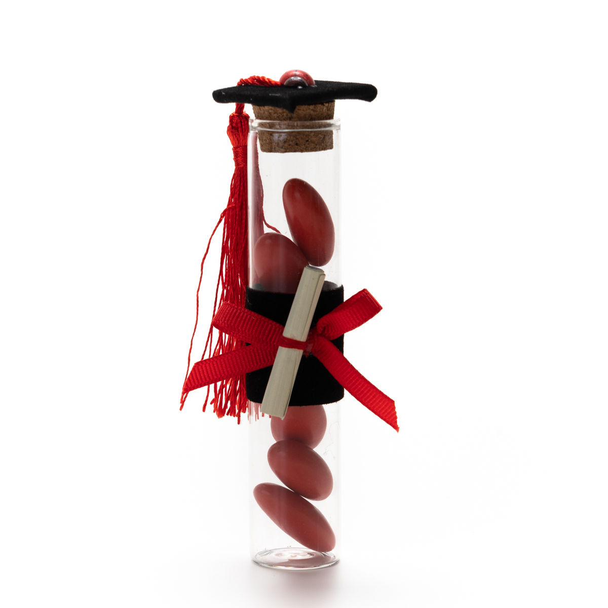 Tubo portaconfetti nero e rosso