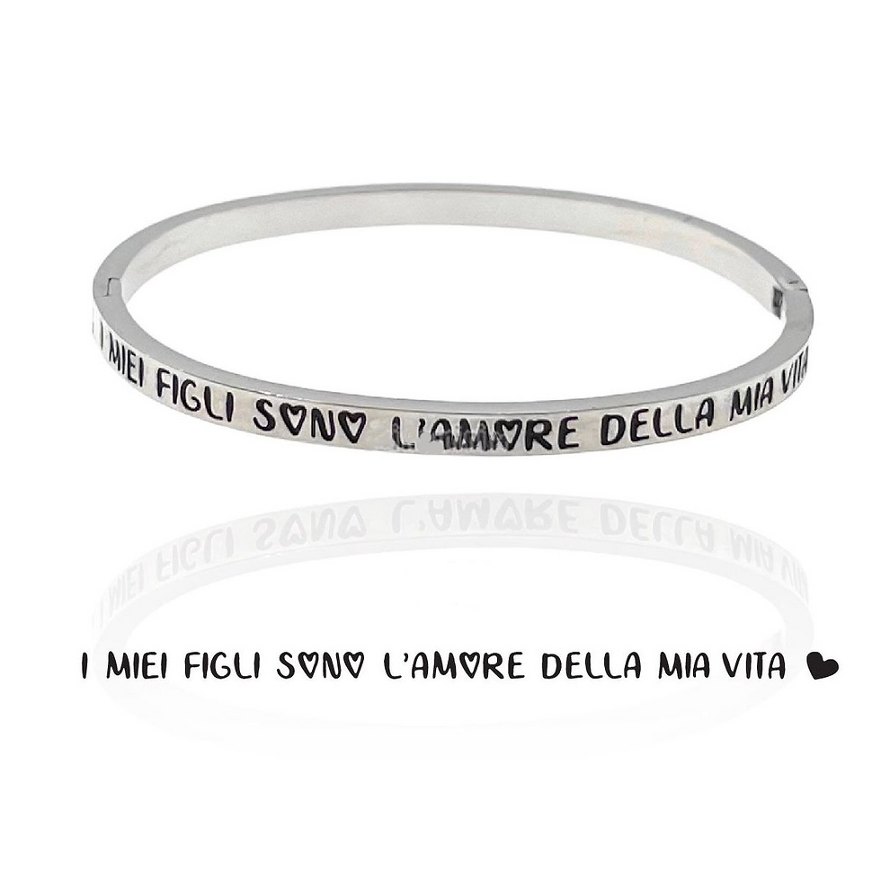 Bracciale rigido "I miei figli sono l'amore della mia vita"