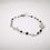 Miniatura: Bracciale rosario acciaio cristalli neri e silver bicolor