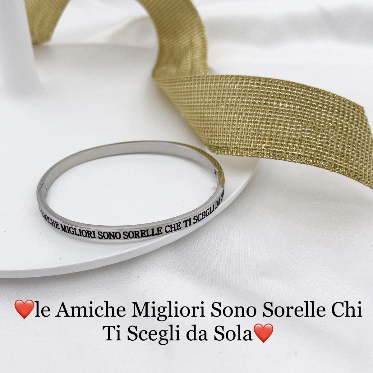 Bracciale rigido "Le amiche migliori sono sorelle che ti scegli da sola"