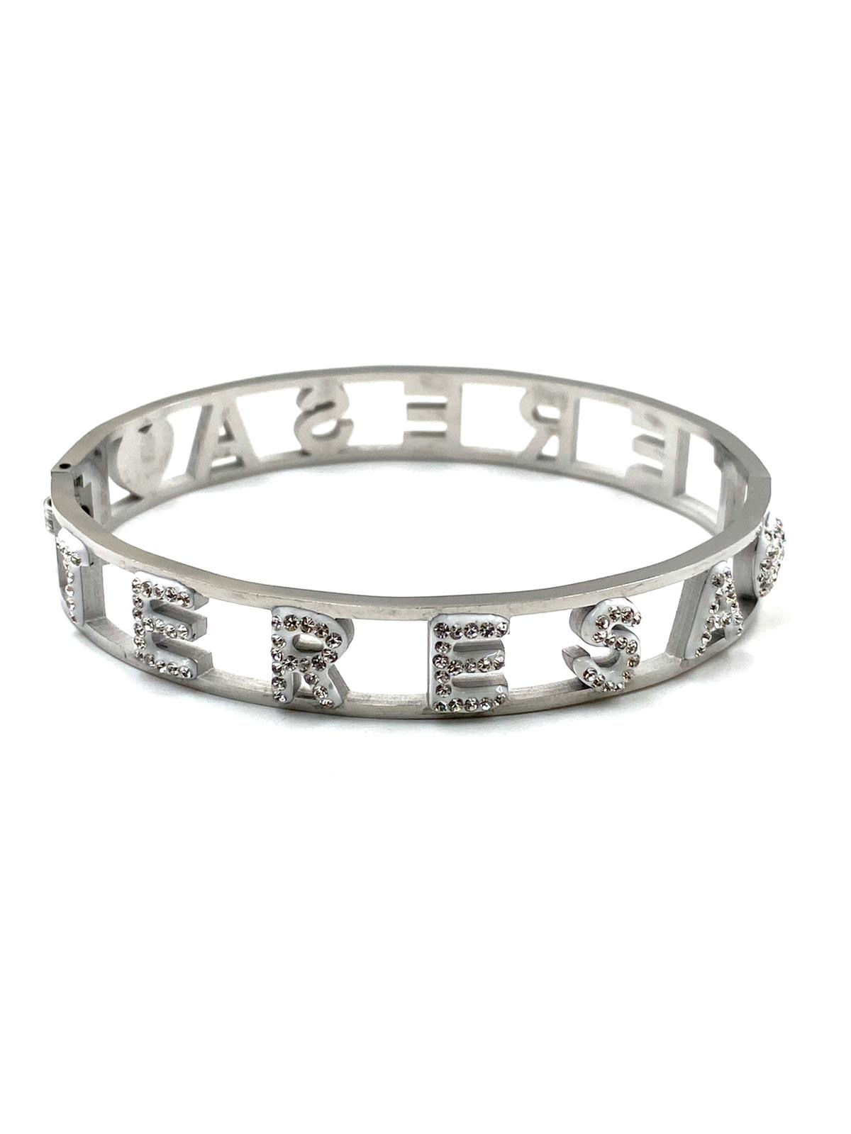 Bracciale acciaio rigido con nome TERESA