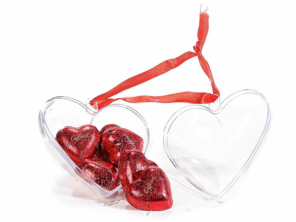 Miniatura: Cuore trasparente apribile con nastrino da appendere