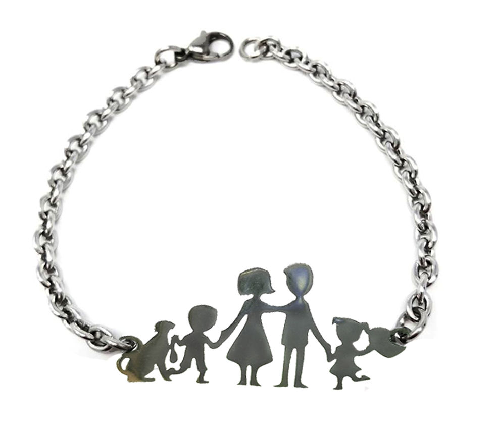 Thumbnail: Bracciale famiglia acciaio in sei modelli