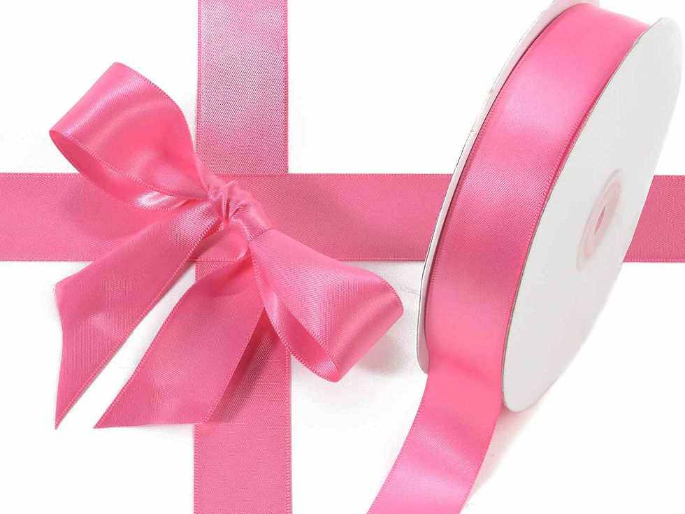 Nastro doppio raso color rosa shocking 25 mm 50mt