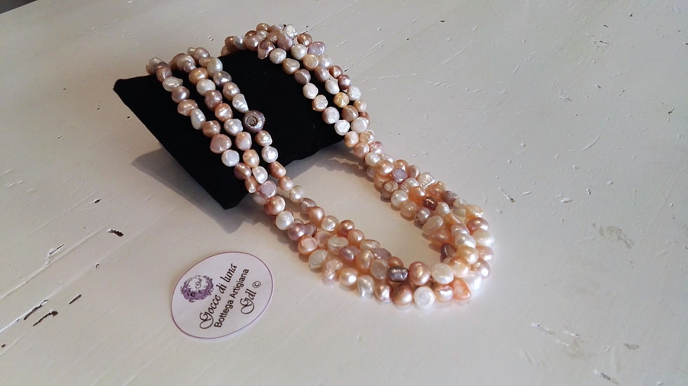 Miniatura: Collana perle misto colore tripla