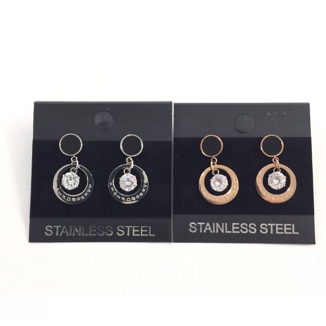 Orecchini Cerchio con Cristallo centrale