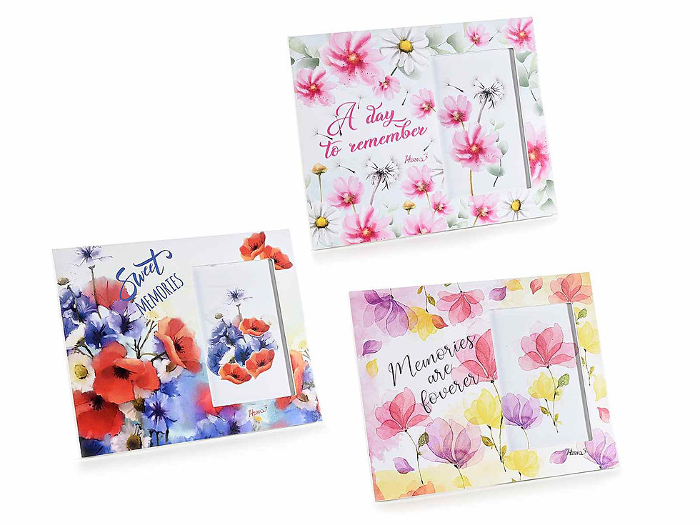 Portafoto in legno decori floreali