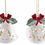 Miniatura: Set 2 pezzi Decoro in ceramica con fiocco e agrifoglio con luce LED