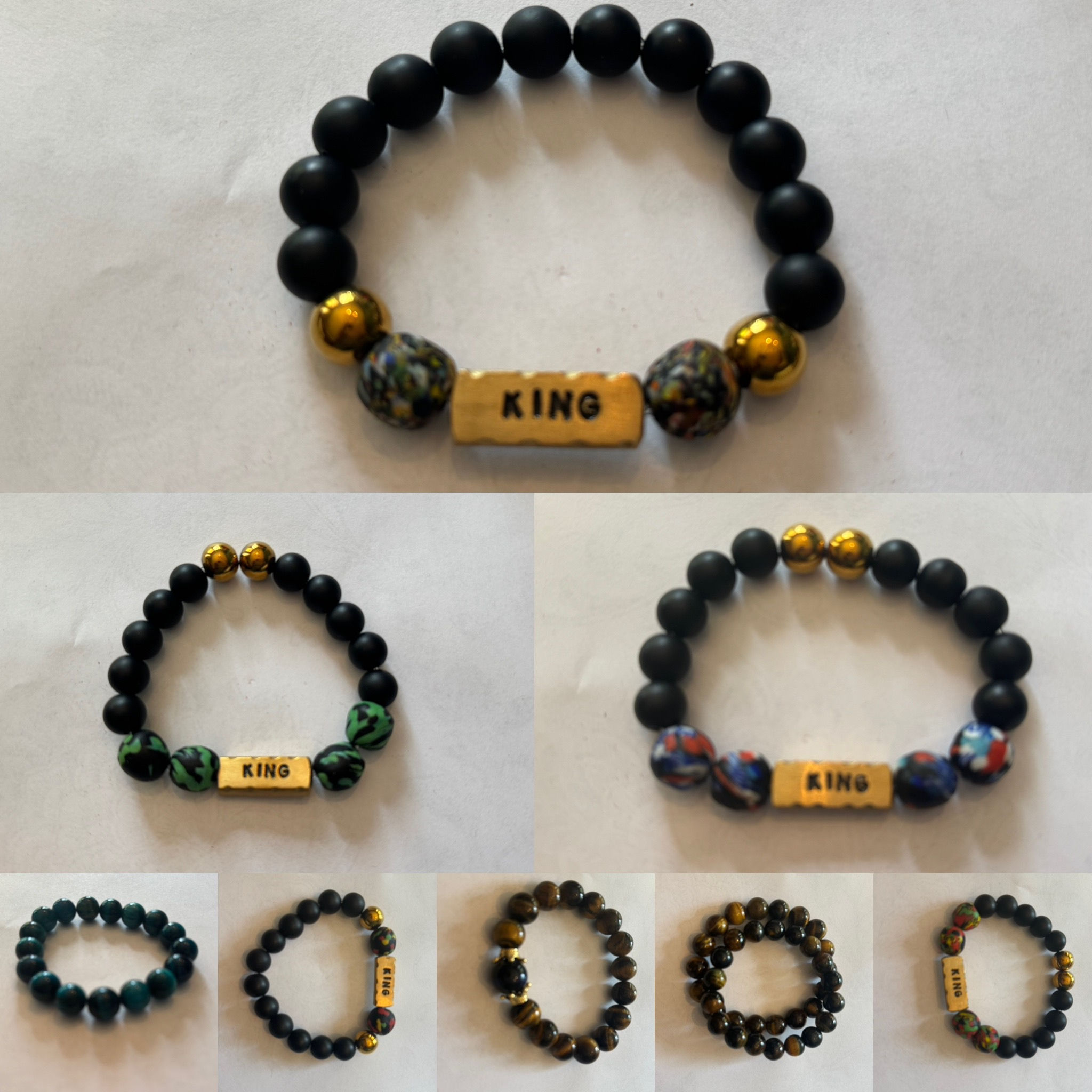 Brass and beaded KING bracelets