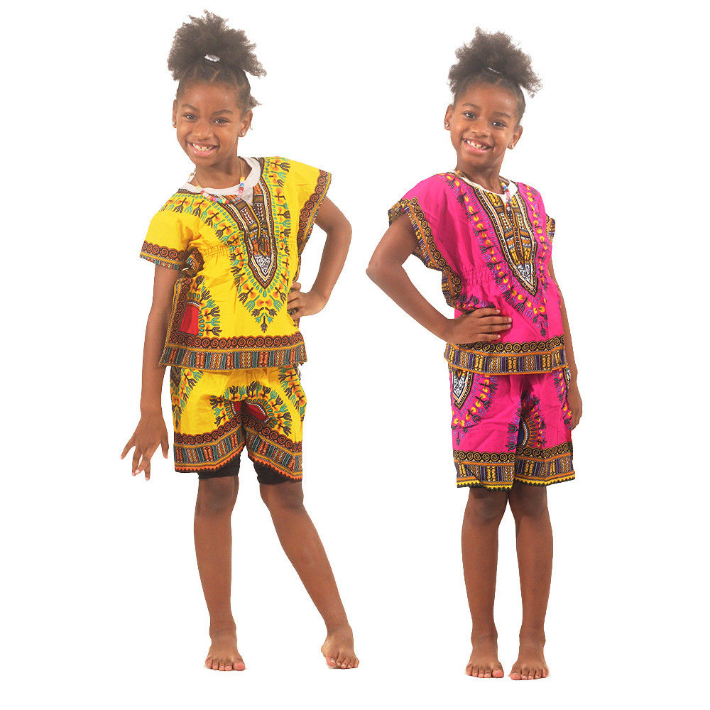 Children's Elastic Dashiki Set