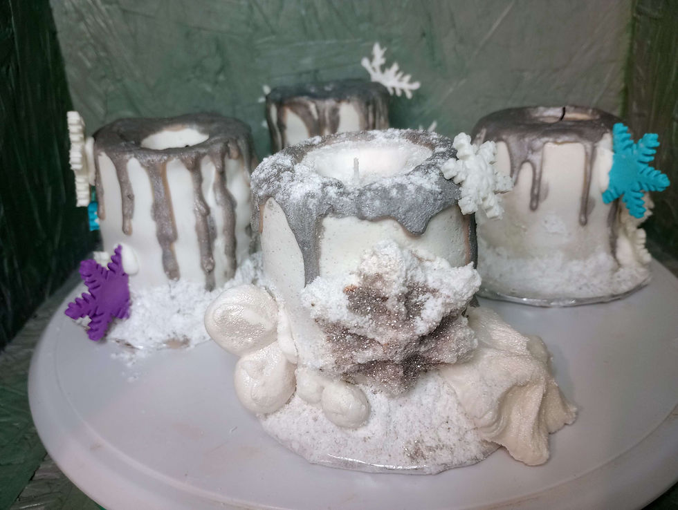 Thumbnail: Double Snowflake Candle Cake 