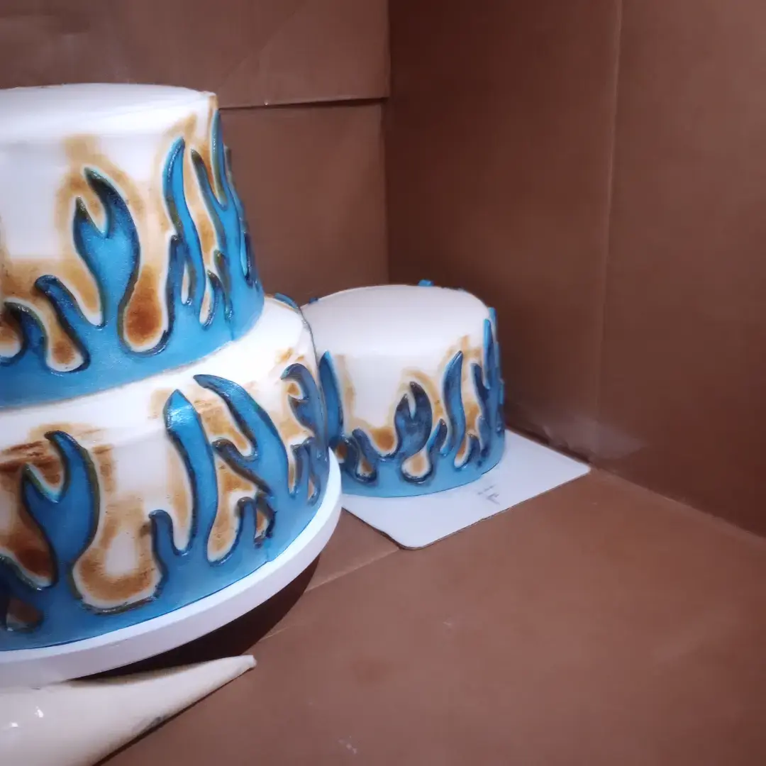 Blue Flame Wedding Cake